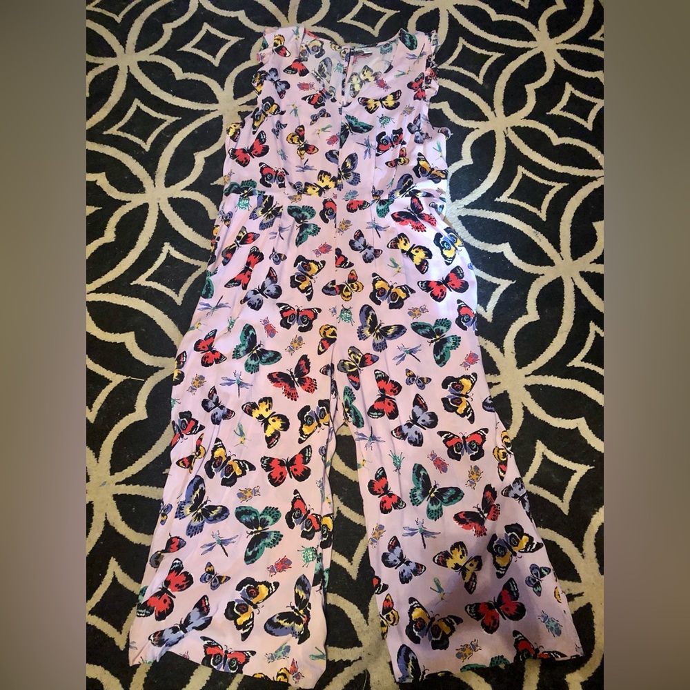 Old Navy XXL Romper Jumper One Piece Pants Butterfly Print